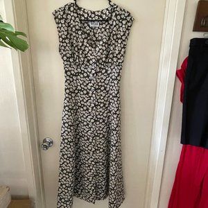 90s Floral print Midi length dress